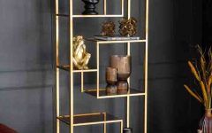 Gold Glass Bookcases