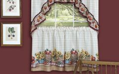 20 Best Collection of Window Curtains Sets with Colorful Marketplace Vegetable and Sunflower Print
