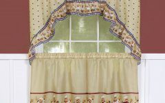 20 Inspirations Traditional Tailored Tier and Swag Window Curtains Sets with Ornate Flower Garden Print