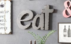Grey "eat" Sign with Rebar Decor