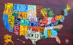 Top 20 of License Plate Map Wall Art
