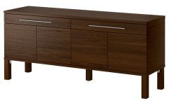 Contemporary Wooden Buffets with One Side Door Storage Cabinets and Two Drawers