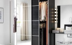 2024 Popular Dark Wood Wardrobe with Mirror