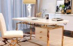 15 Ideas of White and Gold Writing Desks