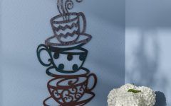 The 30 Best Collection of Decorative Three Stacked Coffee Tea Cups Iron Widget Wall Decor