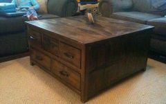 Square Wood Coffee Tables with Storage