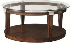 Round Wood and Glass Coffee Tables