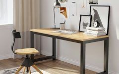 15 Best Collection of Glass Walnut Wood and Black Metal Office Desks